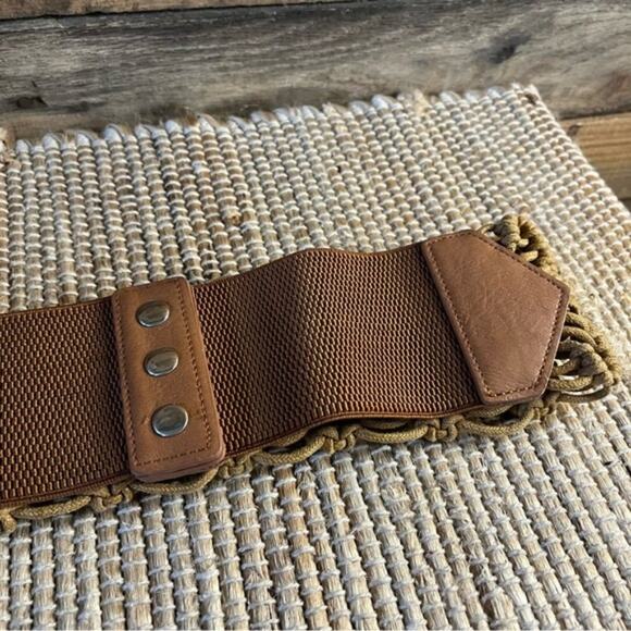 Charming Charlie Tan Woven Stretch Belt‎ Size S/M - Picture 6 of 9